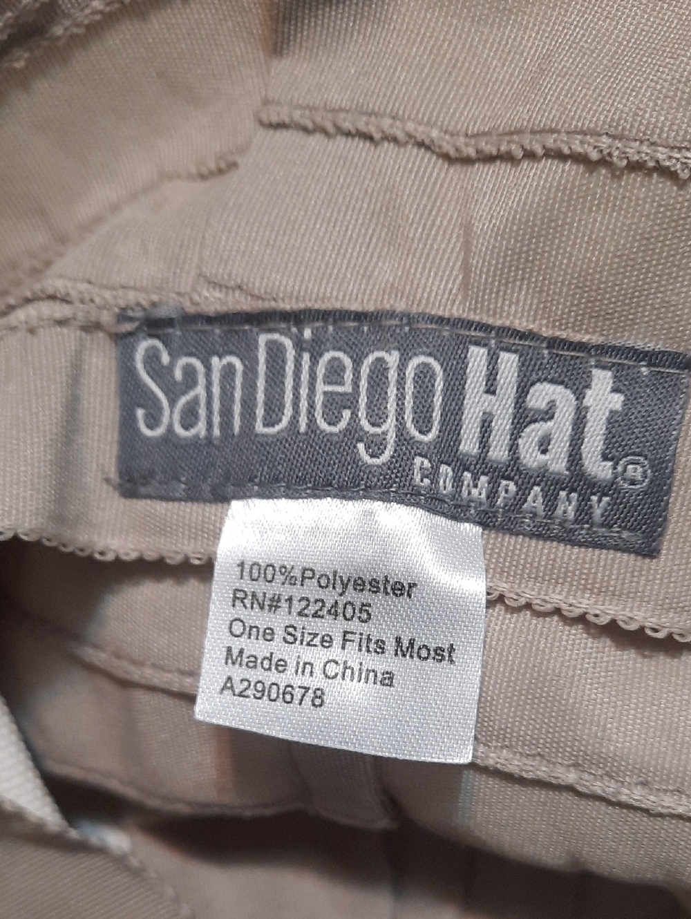 San Diego Hat Company Taupe and Cream Pleated Bucket Hat with Braided Trim - Picture 5 of 5
